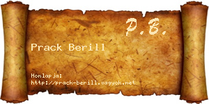 Prack Berill névjegykártya